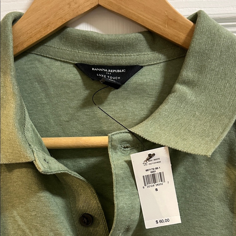 Banana Republic Luxe Touch Olive Men's Polo